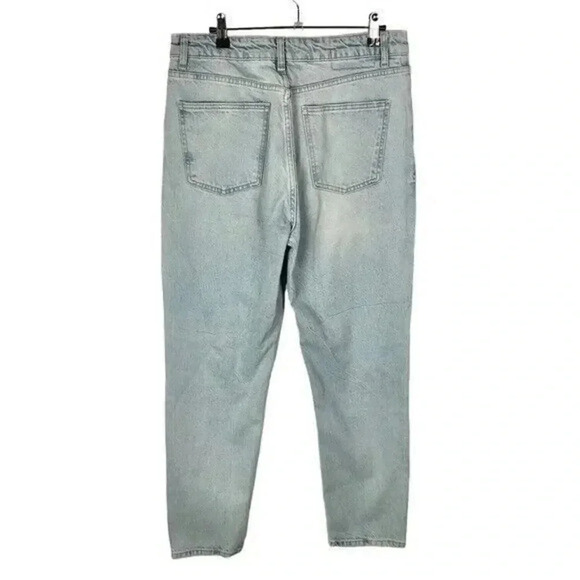 Zara Light Blue Wash High Rise Straight Leg Mom Jeans 8 - Picture 2 of 4